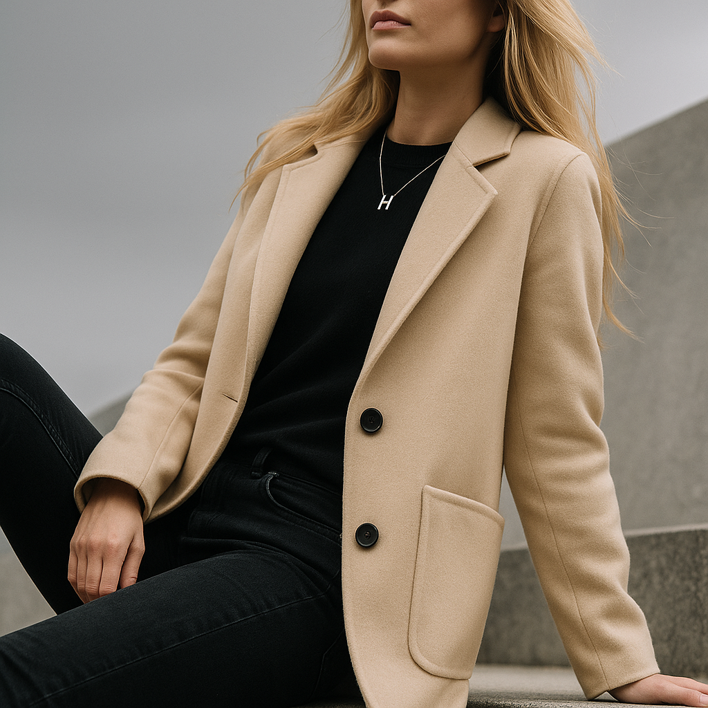 Isla Relaxed Fit Blazer | Button Front Patch Pockets Blazer