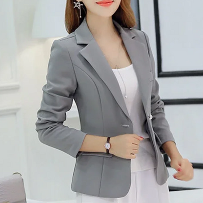 Women’s Blazer – Tailored Fit – Woven Fabric – Single Button Professional Wear
