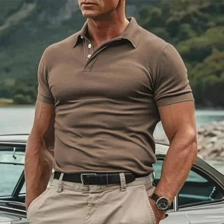 Men’s Polo Shirt – Slim Fit – Soft Knit – Short Sleeve – Button Placket – Casual Wear