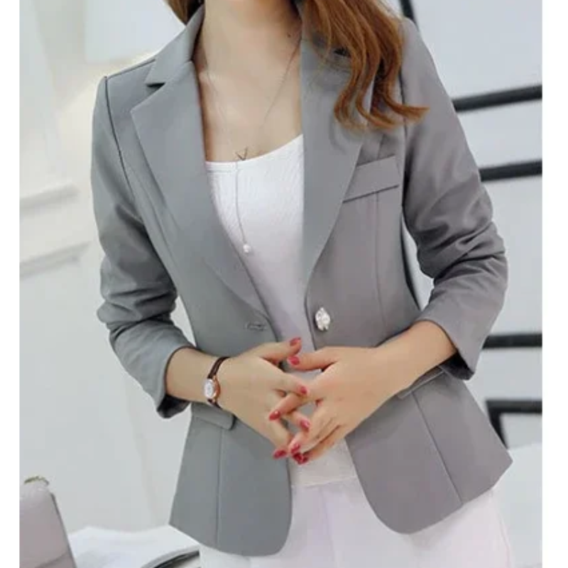 Women’s Blazer – Tailored Fit – Woven Fabric – Single Button Professional Wear