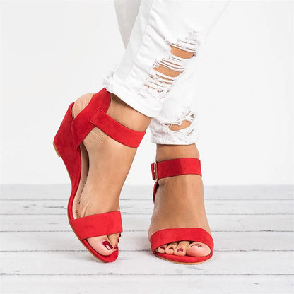 Women’s Wedge Sandals – Open Toe – Adjustable Strap – Casual Style
