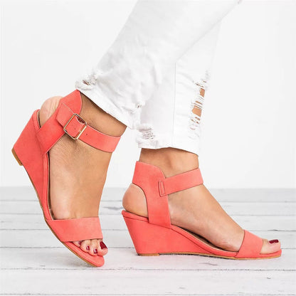Women’s Wedge Sandals – Open Toe – Adjustable Strap – Casual Style