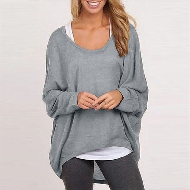 Women’s Knit Sweater – Oversized Fit – Tunic Length – Dropped Shoulder Long Sleeve