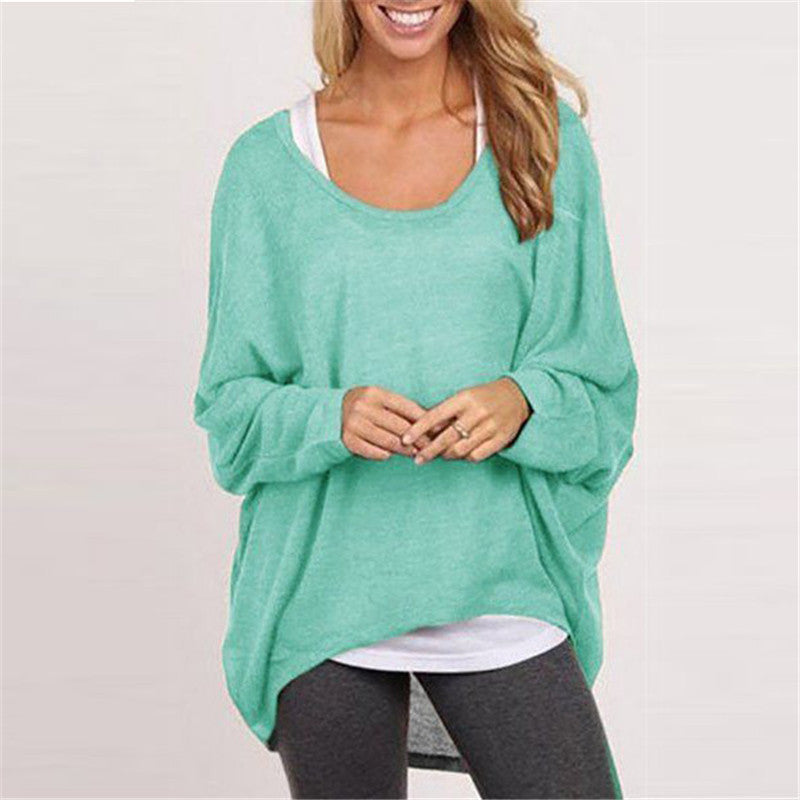 Women’s Knit Sweater – Oversized Fit – Tunic Length – Dropped Shoulder Long Sleeve