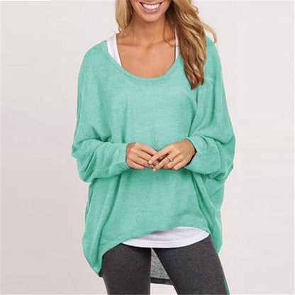 Women’s Knit Sweater – Oversized Fit – Tunic Length – Dropped Shoulder Long Sleeve