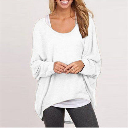 Women’s Knit Sweater – Oversized Fit – Tunic Length – Dropped Shoulder Long Sleeve