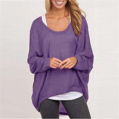 Women’s Knit Sweater – Oversized Fit – Tunic Length – Dropped Shoulder Long Sleeve