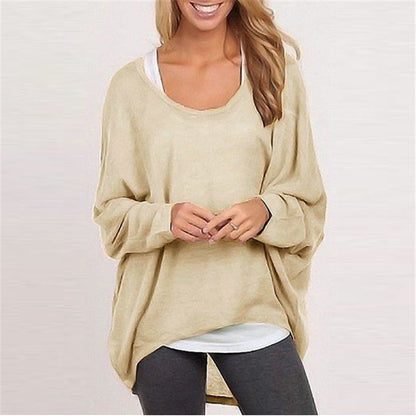 Women’s Knit Sweater – Oversized Fit – Tunic Length – Dropped Shoulder Long Sleeve