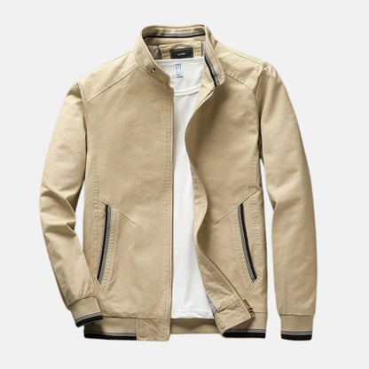 Men’s Bomber Jacket – Structured Fit – Zipper Front – Ribbed Hem & Cuffs