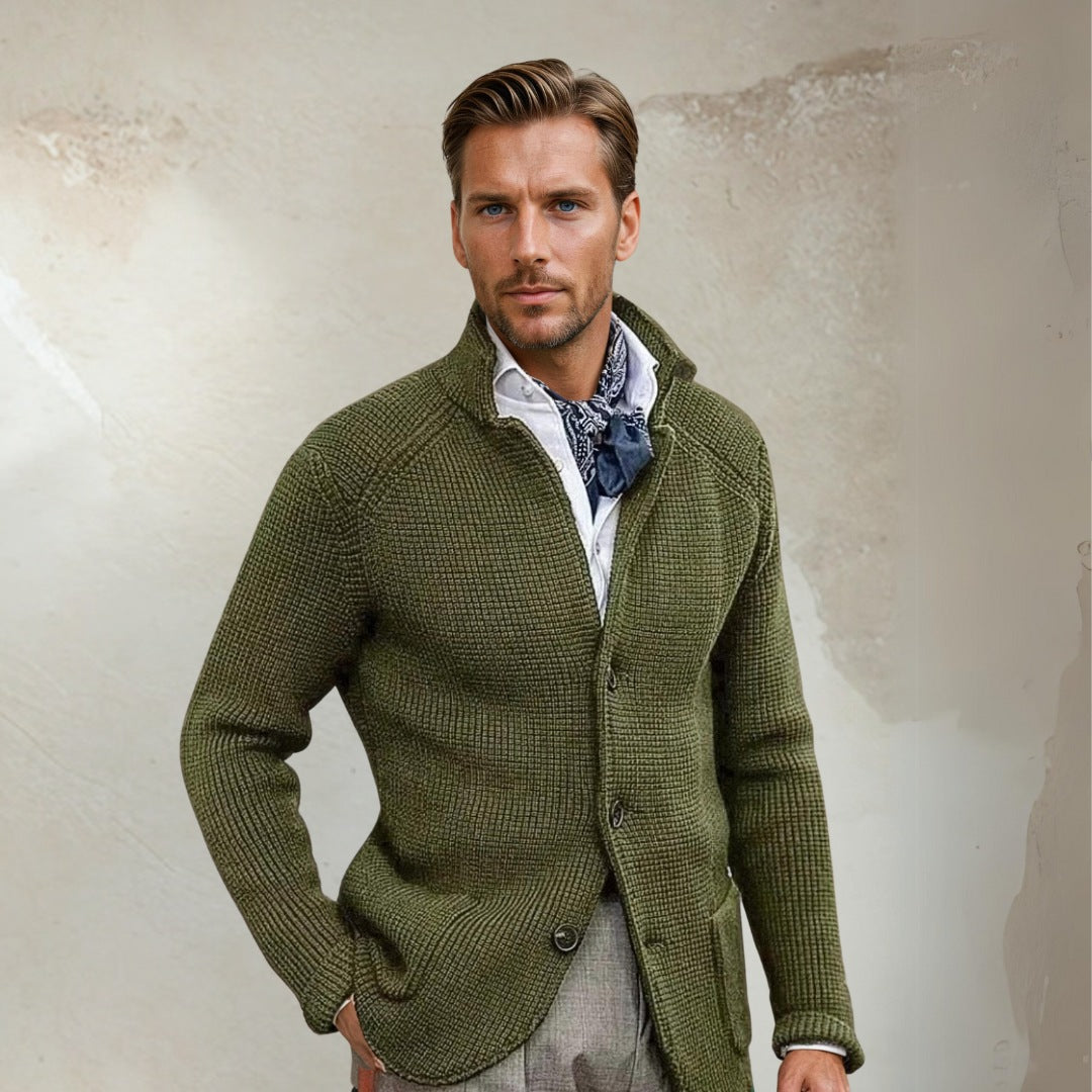 Men’s Waistcoat – Wool Blend – Tailored Fit – High Collar – Button Front – Smart Casual