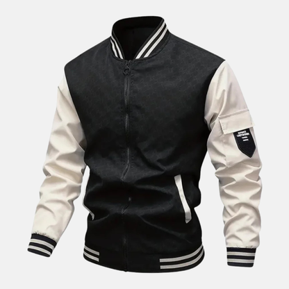 Men’s Bomber Jacket – Standard Fit – Ribbed Trim – Sleeve Pocket