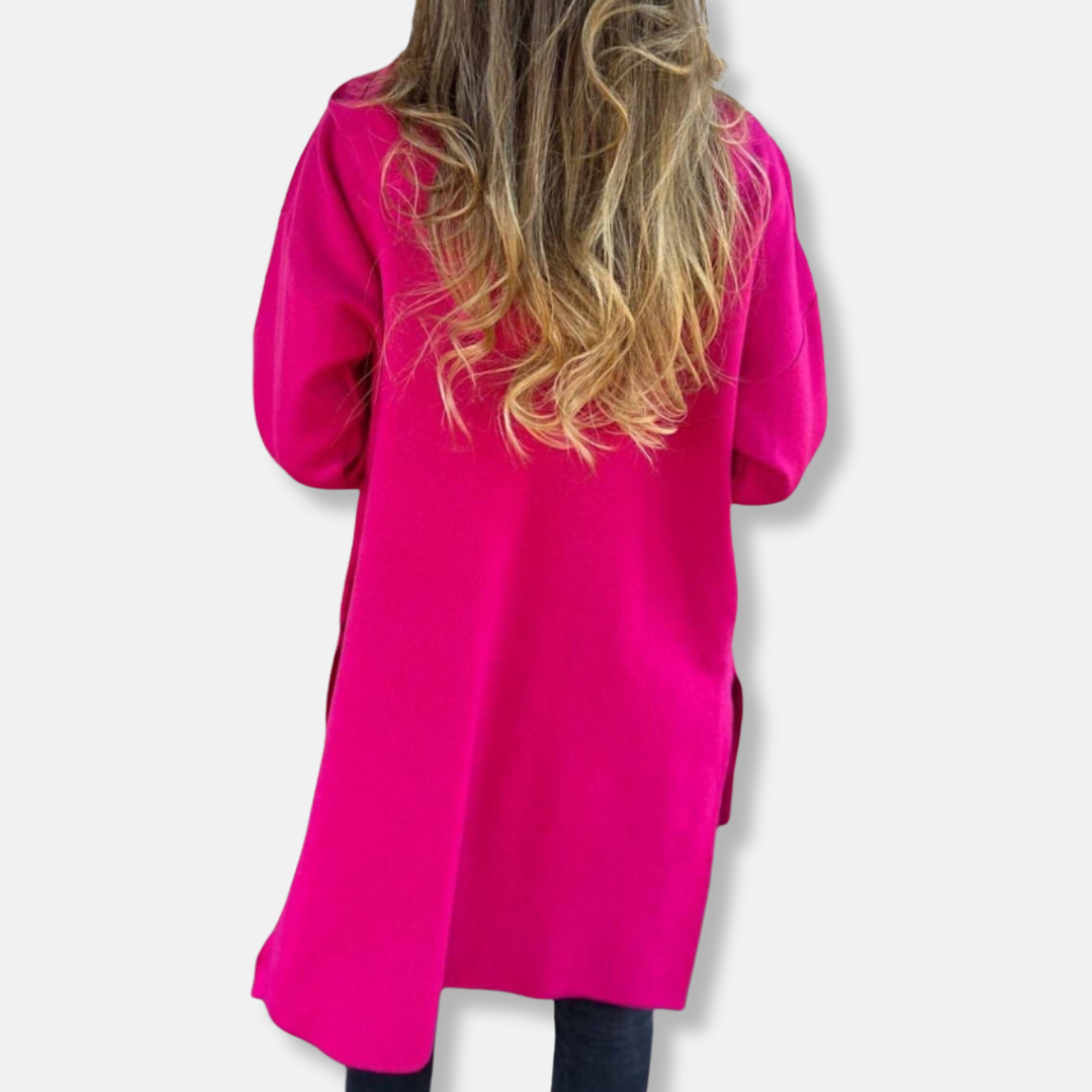 Women’s Hooded Jacket – Oversized Fit – Knee Length – Soft Touch – Zip Pockets