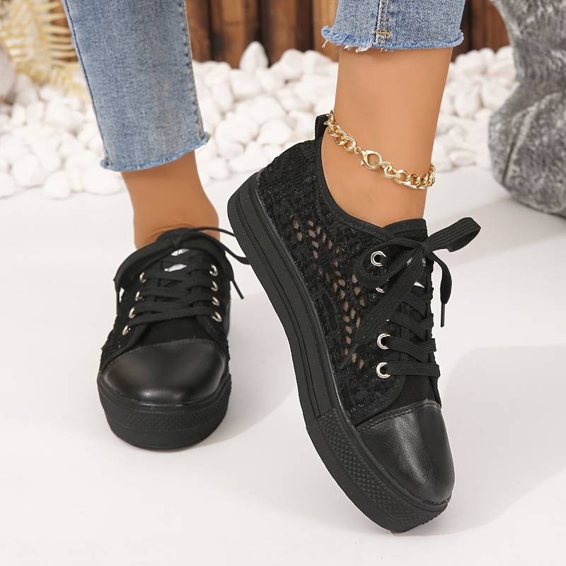 Women’s Sneakers – Lace Upper – Low Ankle – Breathable Lightweight Fit – Casual Style