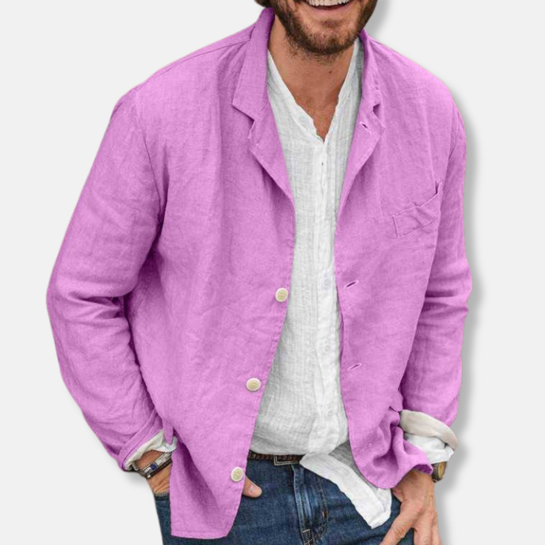 Theodore Relaxed Fit Blazer | Button Front Hip-Length Blazer