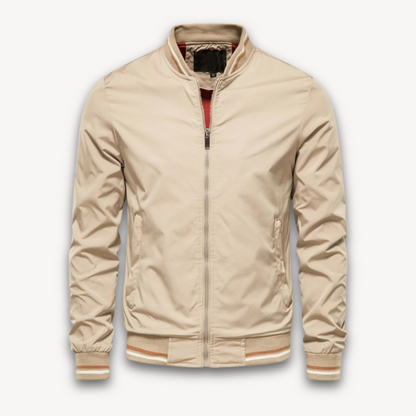 Men’s Bomber Jacket – Relaxed Fit – Lightweight Breathable Blend – Zip Front – Ribbed Trim