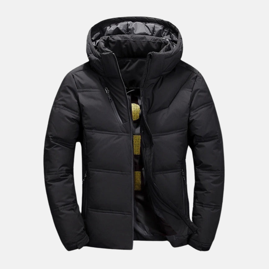 Theodore Quilted Down Jacket | Hooded Full Zip Down Jacket