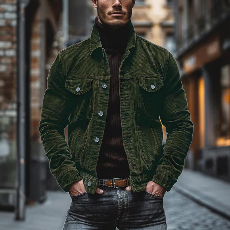 Men’s Jacket – Structured Fit – Lapel Collar – Chest Flap Pockets