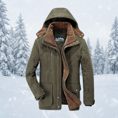 Theodore Quilted Utility Jacket | Hooded Button Front Utility Jacket