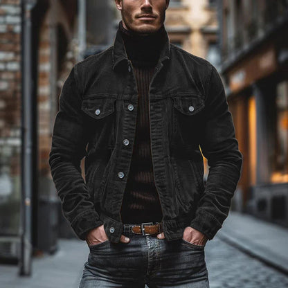 Men’s Jacket – Structured Fit – Lapel Collar – Chest Flap Pockets