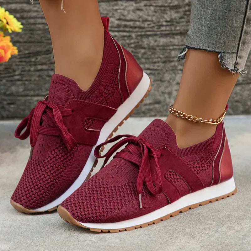 Women’s Sneakers – Knit Upper – Streamlined Fit – Breathable Casual Comfort