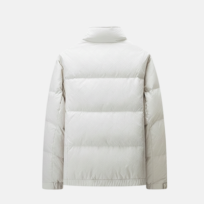 Theodore Quilted Down Jacket | Stand Collar Relaxed Fit Jacket