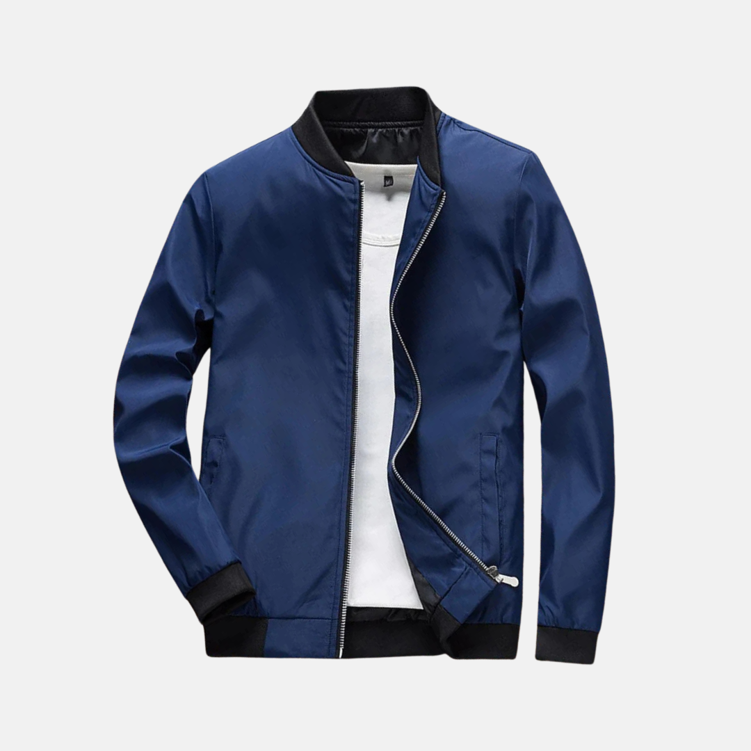 Men’s Bomber Jacket – Regular Fit – Wind-Resistant – Ribbed Trim – Zip Front