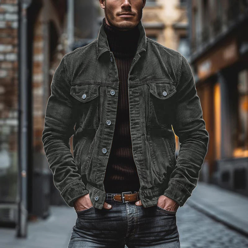Men’s Jacket – Structured Fit – Lapel Collar – Chest Flap Pockets