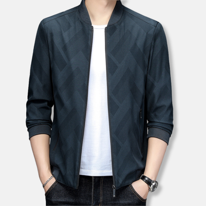 Men’s Jacket – Slim Fit – Baseball Collar – Ribbed Trim – Lightweight