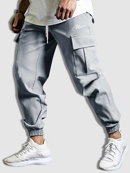 Men’s Cargo Jogger Pants – Relaxed Fit – Cotton Blend – Elastic Waistband