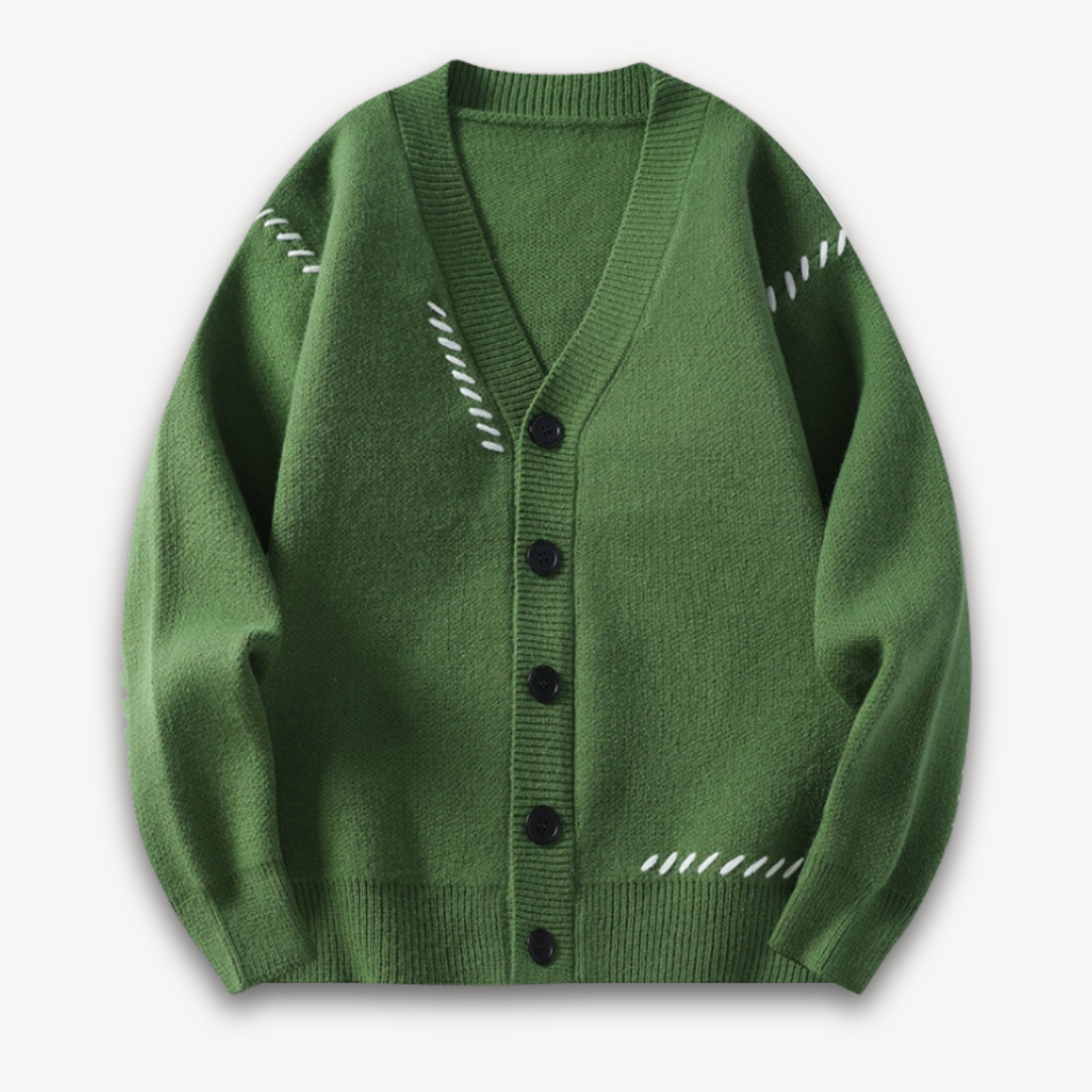 Men’s Knitted Cardigan – Oversized Fit – Soft Knit – Button-Up – Mid-Length Casual Layering