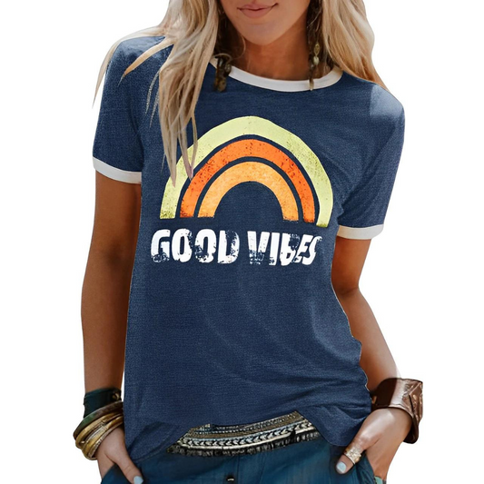 Women’s T-Shirt – Relaxed Fit – Graphic Front – Crew Neck Casual Wear