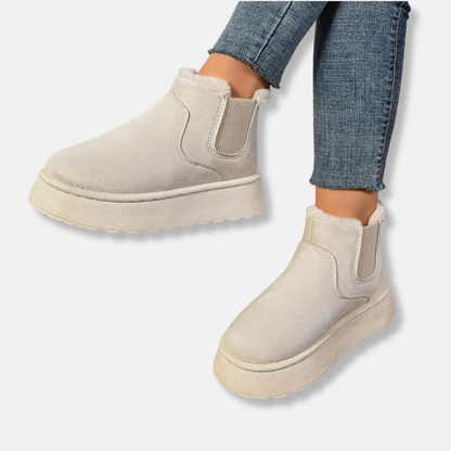 Isla Chunky Platform Chelsea Boots | Elastic Gussets Fleece Lined Boots