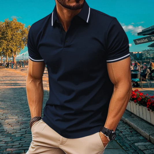 Men’s Polo Shirt – Slim Fit – Soft Knit – Ribbed Collar – Short Sleeve Casual Wear
