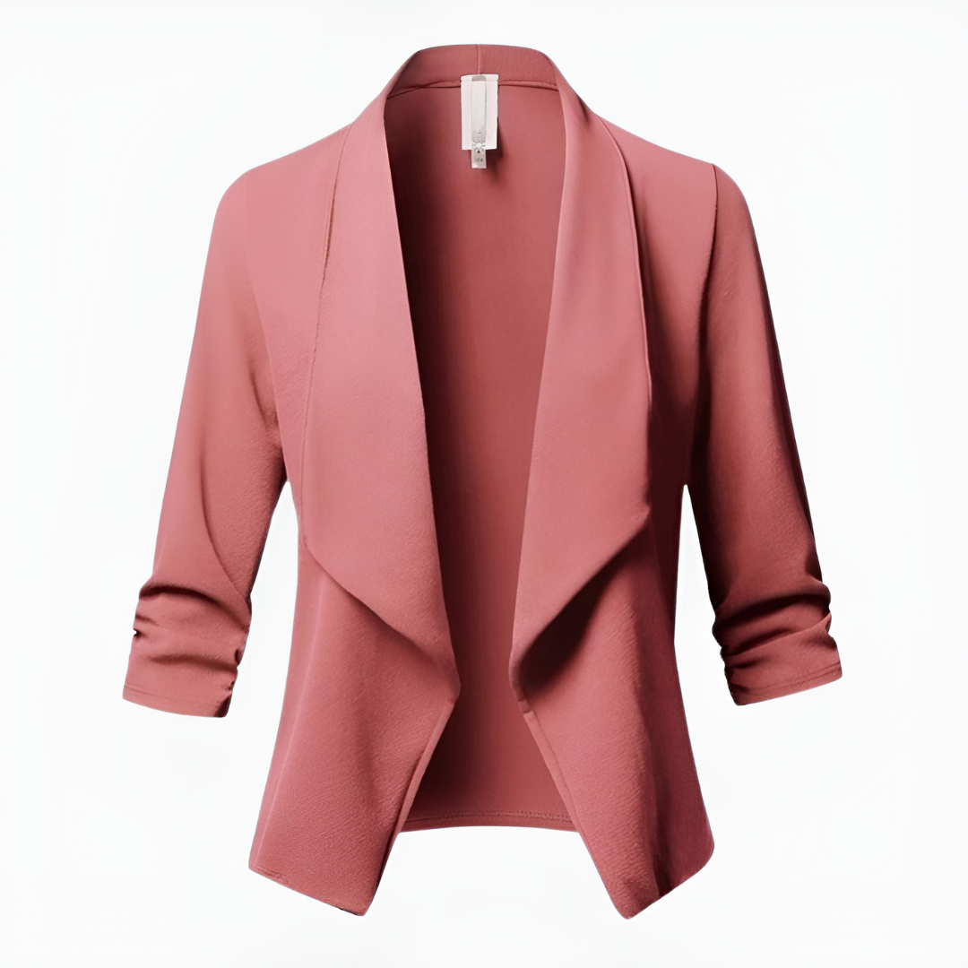 Women’s Blazer – Tailored Fit – Shawl Lapel – Open Front – Long Sleeve Formal Wear