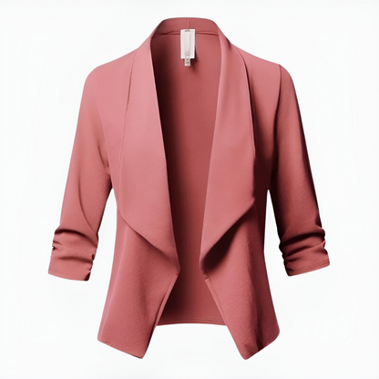 Women’s Blazer – Tailored Fit – Shawl Lapel – Open Front – Long Sleeve Formal Wear