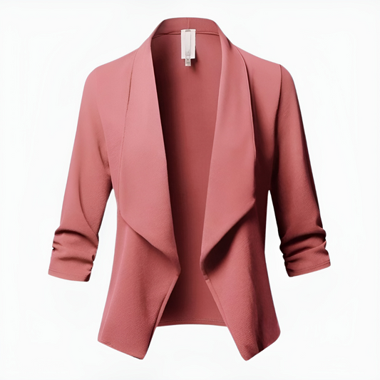 Women’s Blazer – Tailored Fit – Shawl Lapel – Open Front – Long Sleeve Formal Wear