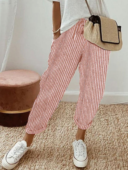 Women’s Full-Length Pants – Relaxed Fit – Breathable Fabric – Drawstring Waistband