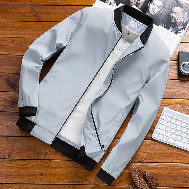 Men’s Bomber Jacket – Regular Fit – Wind-Resistant – Ribbed Trim – Zip Front