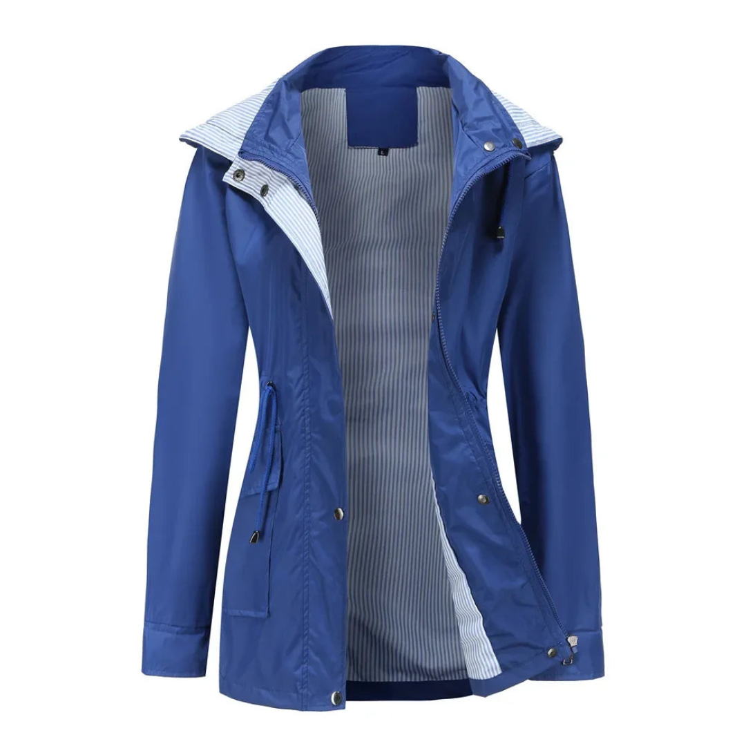 Women’s Trench Coat – Waterproof – Tailored Fit – Adjustable Waist – Zip & Snap Closure