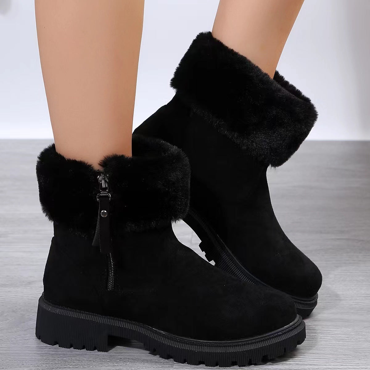 Olivia Ankle Boots | Zipper Lug Sole Boots