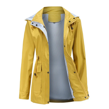 Women’s Trench Coat – Waterproof – Tailored Fit – Adjustable Waist – Zip & Snap Closure