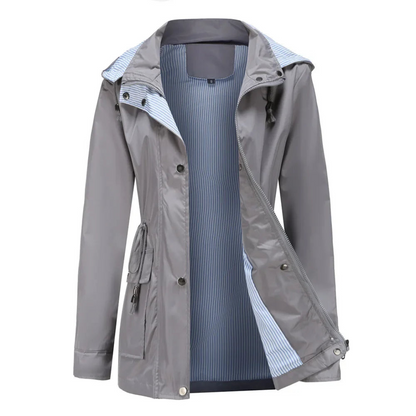 Women’s Trench Coat – Waterproof – Tailored Fit – Adjustable Waist – Zip & Snap Closure