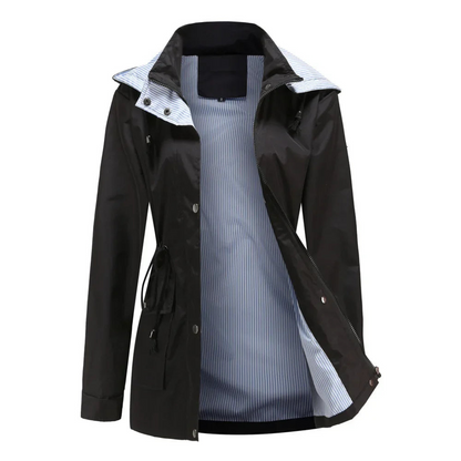 Women’s Trench Coat – Waterproof – Tailored Fit – Adjustable Waist – Zip & Snap Closure