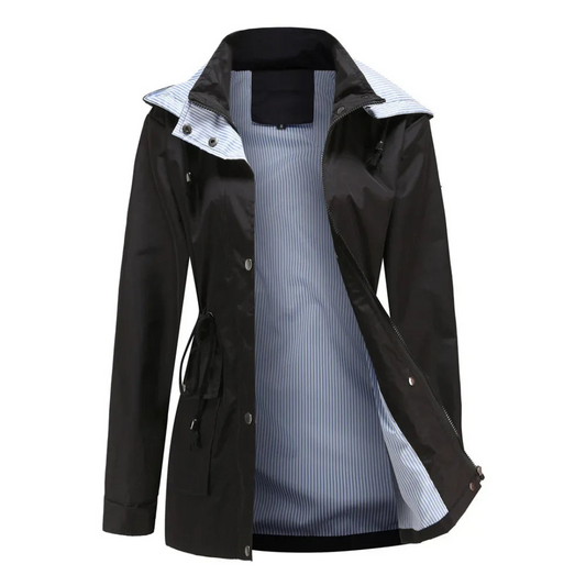 Women’s Trench Coat – Waterproof – Tailored Fit – Adjustable Waist – Zip & Snap Closure
