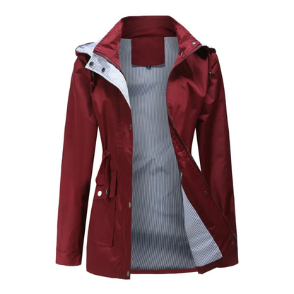 Women’s Trench Coat – Waterproof – Tailored Fit – Adjustable Waist – Zip & Snap Closure