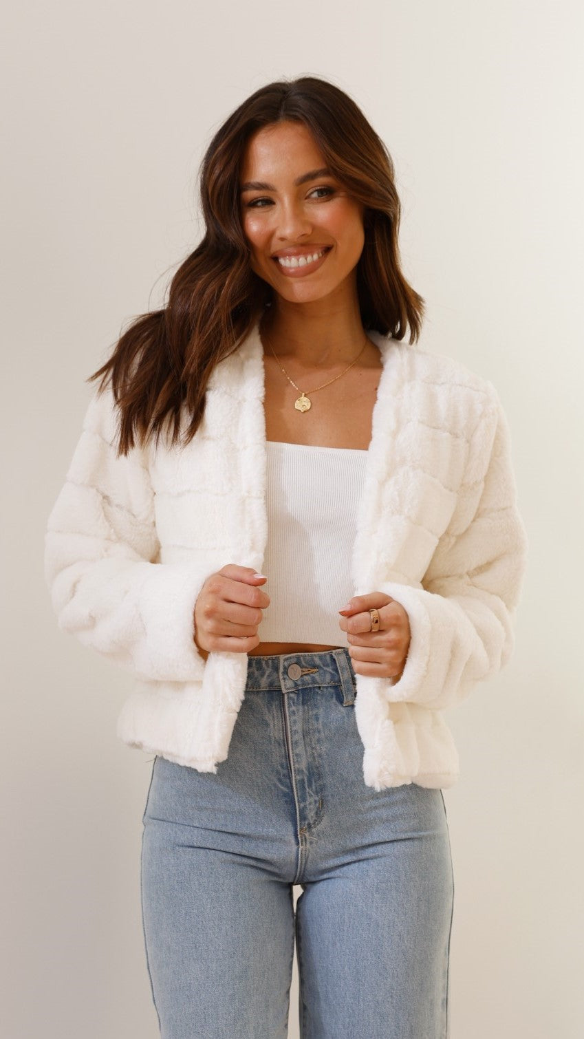 Women’s Crop Jacket – Quilted Texture – Open Front – Structured Fit