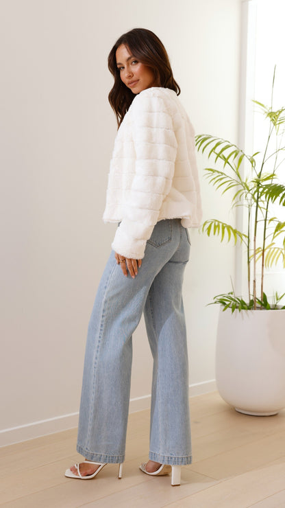 Women’s Crop Jacket – Quilted Texture – Open Front – Structured Fit