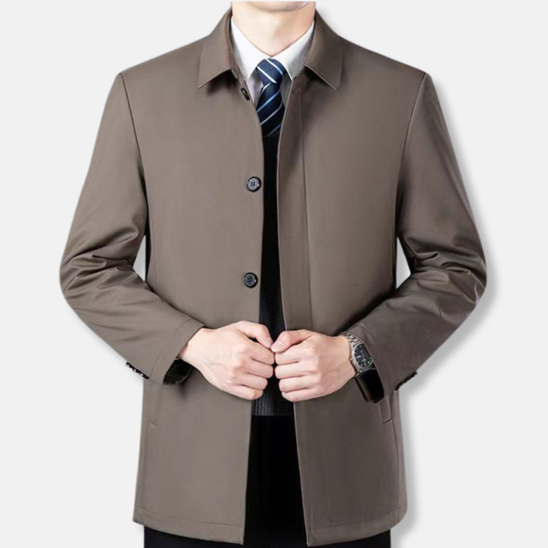 Oliver Cotton Blend Car Coat | Tailored Fit Collared Coat
