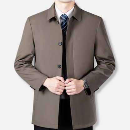 Oliver Cotton Blend Car Coat | Tailored Fit Collared Coat