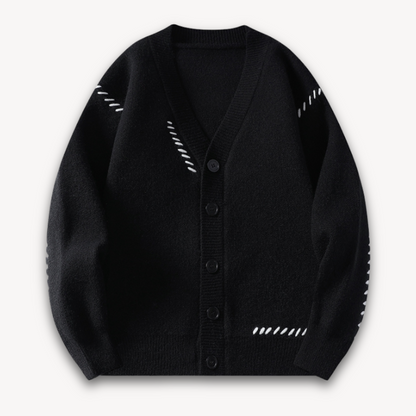 Men’s Knitted Cardigan – Oversized Fit – Soft Knit – Button-Up – Mid-Length Casual Layering